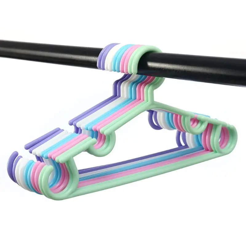 

10Pcs/Set Portable Children Clothes Hanger Toddler Baby Coat Plastic Hanger Hook 652A