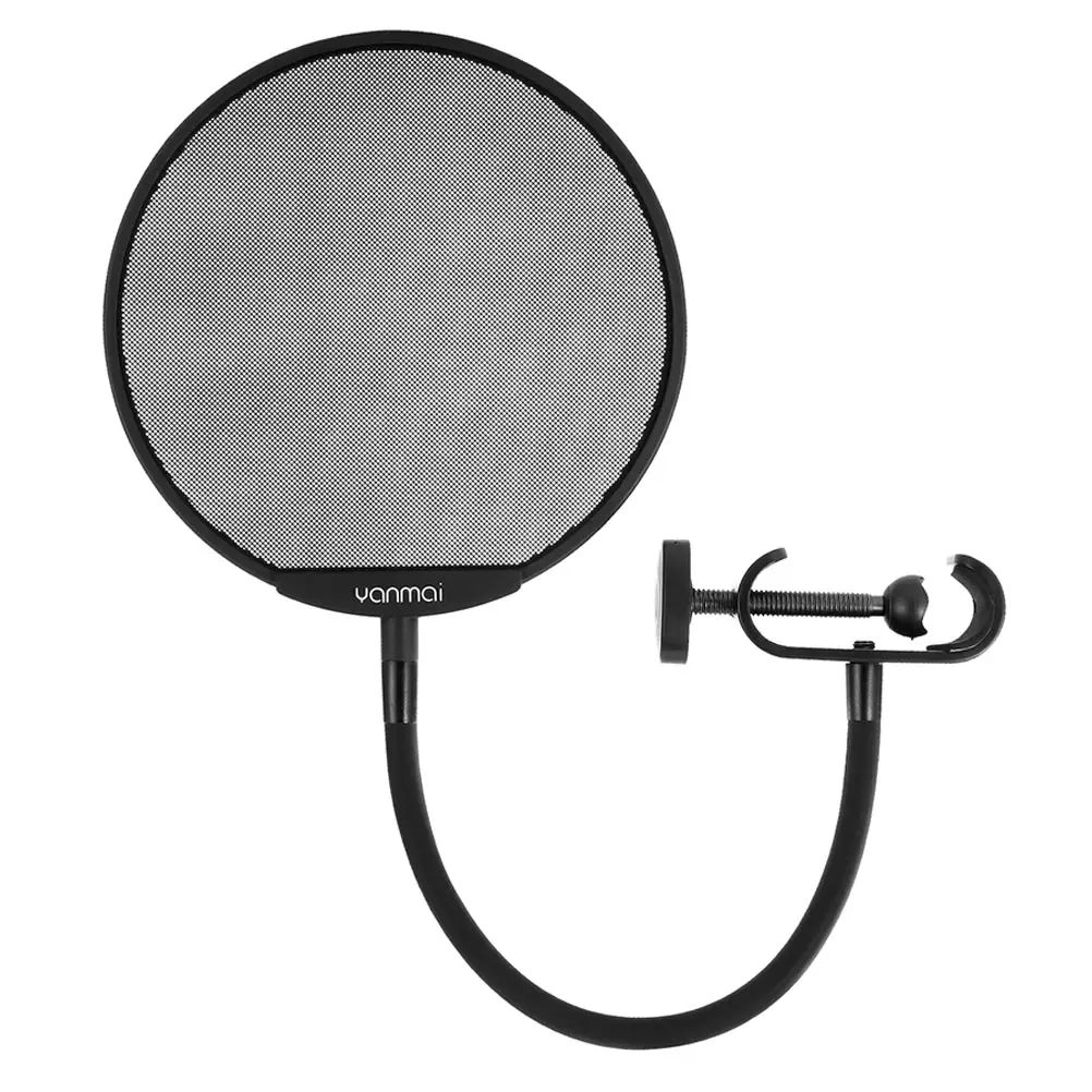 

1Pc Microphone Mic Pop Shield Filter Microphone Large Mic Filter for USB Microhone Podcast Microphone Recording Black