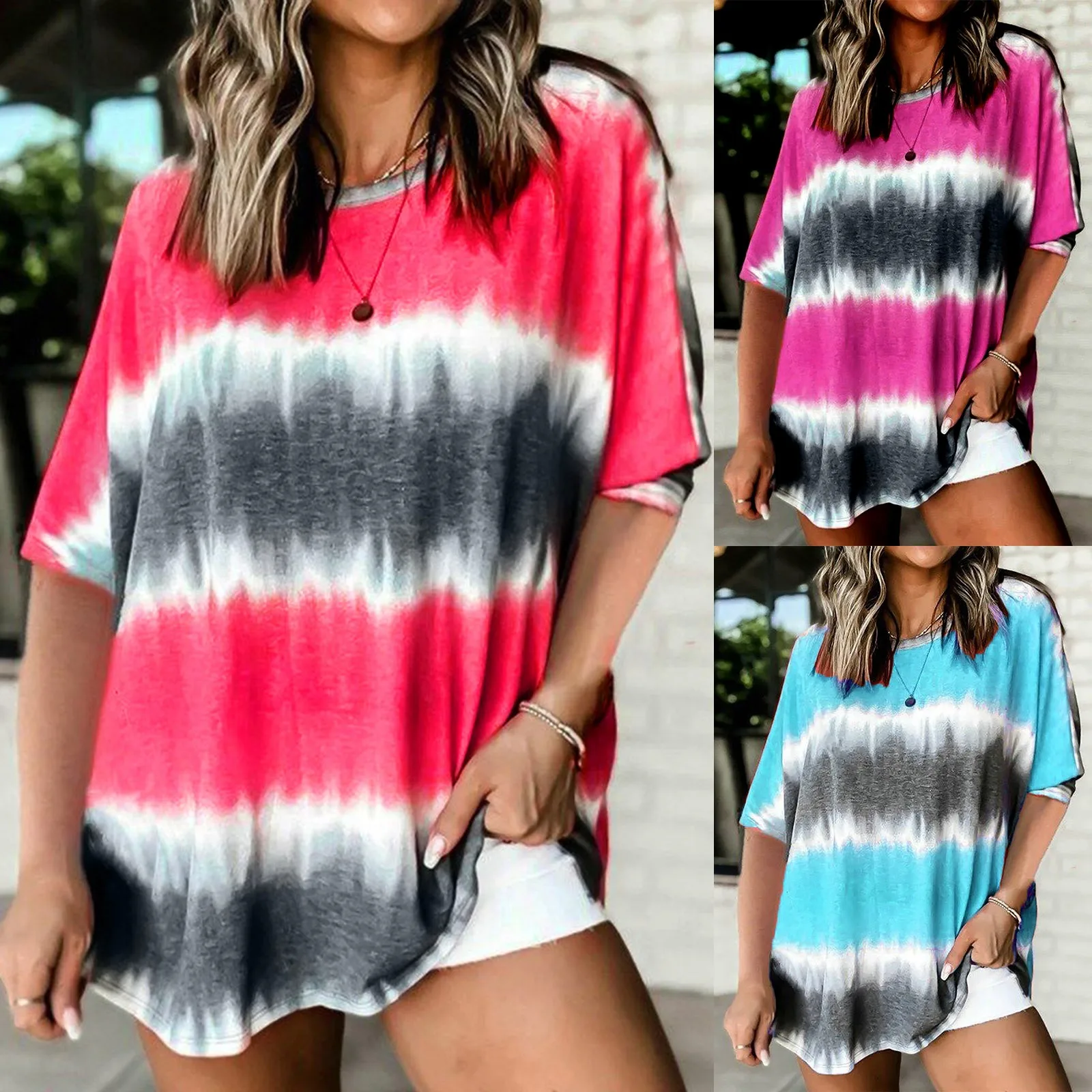 

Женская одежда, сезон весна-лето 2021, повседневная женская блузка со складками, рубашка, модная футболка с коротким рукавом и 3D-принтом, женск...