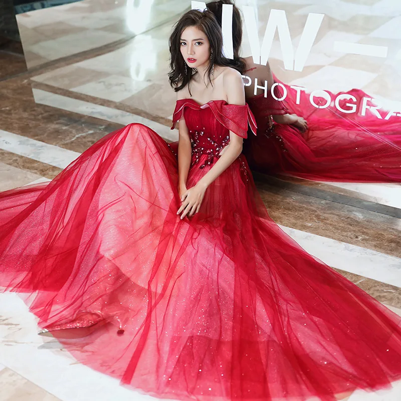 

Вечернее платье qipao, с вырезом лодочкой, с открытой спиной, с открытыми плечами, с коротким рукавом, с блестками, размера плюс