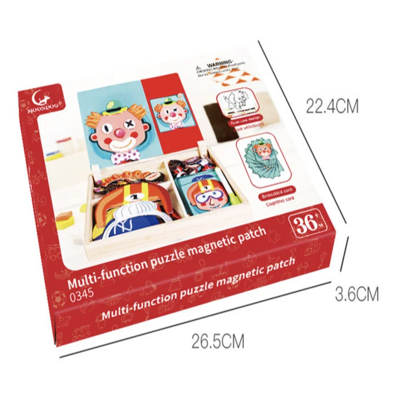 

magnetic fun jigsaw children wooden puzzle board box pieces games cartoon educational drawing baby toys for girls boys