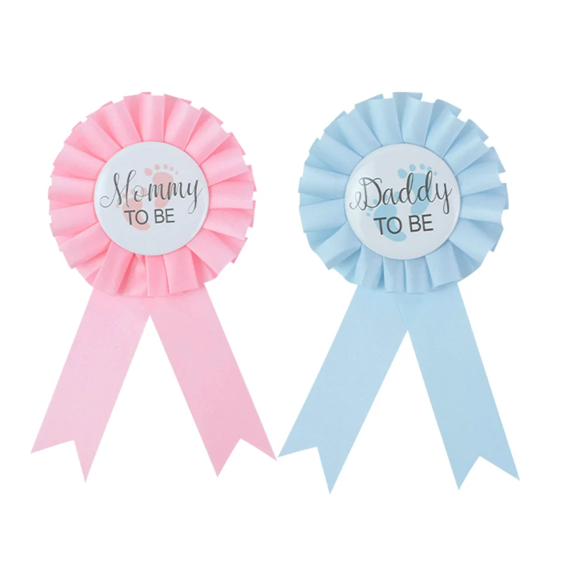 Baby Shower Синий Розовый значок мама папа чтобы быть значком для маленьких девочек и