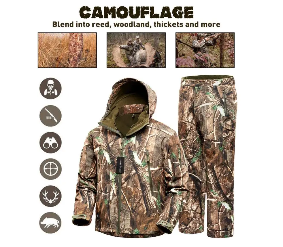 Бесплатная доставка 1 комплект зимний Камуфляжный охотничий костюм Realtree AP 100%