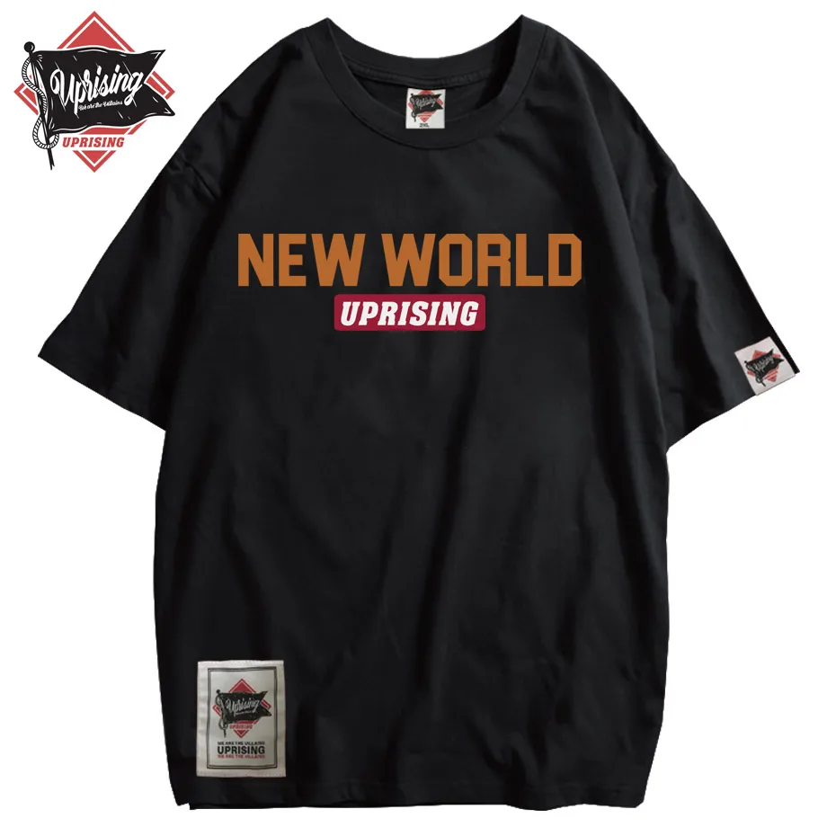 Восстание футболка рэп уличные Танцы топ в стиле хип хоп свободные с круглым