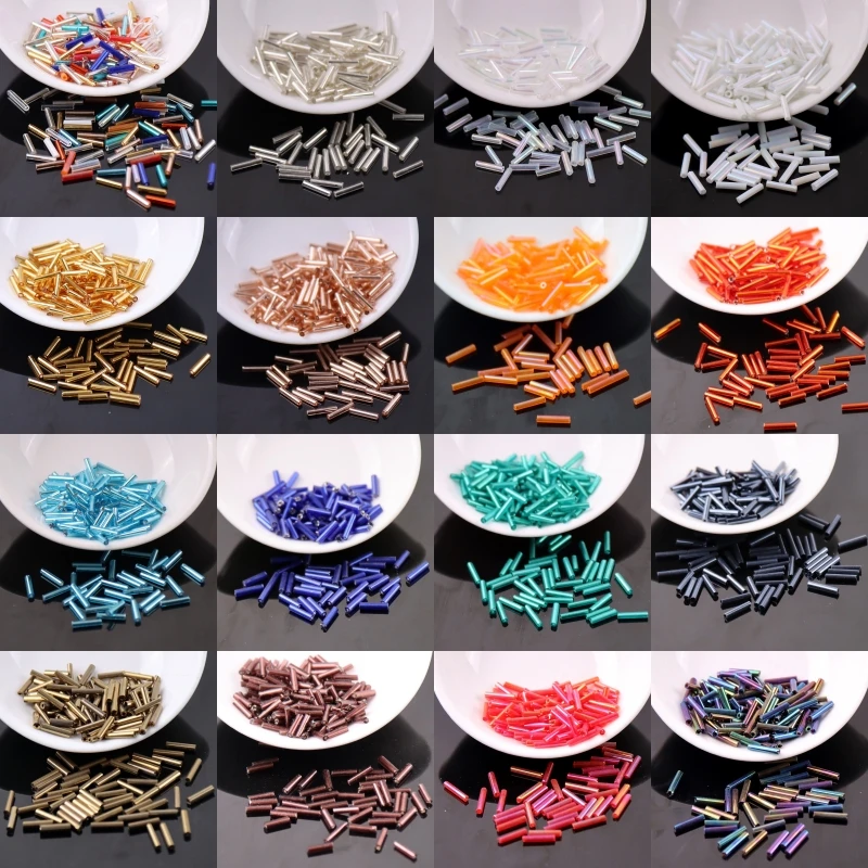 2x9 мм Длинные круглые трубки чешские стеклянные бусины с отверстием для