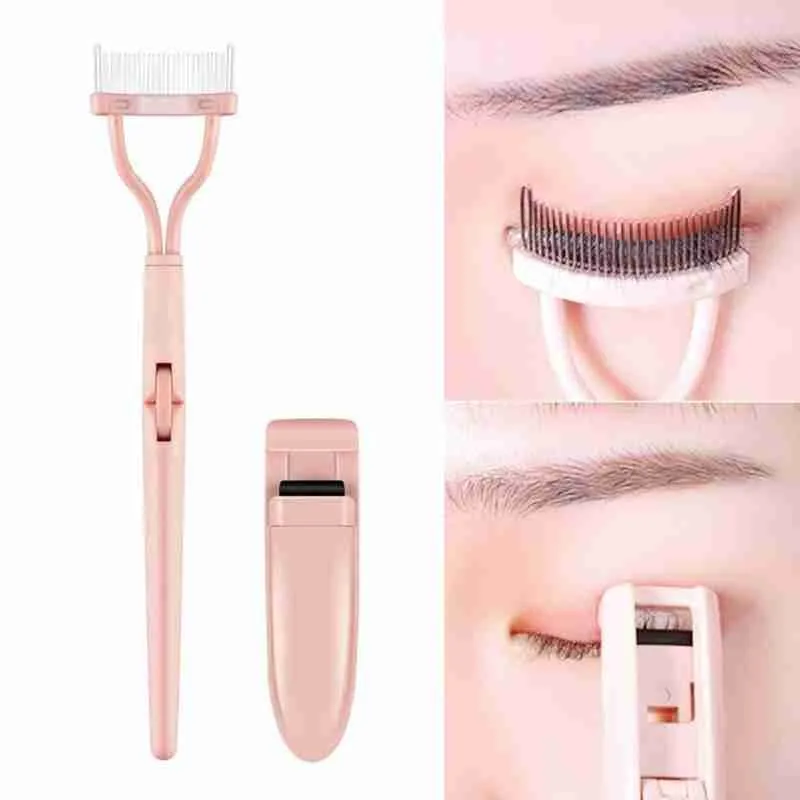 

2pcs Portable Eyelash Curler Set Curly Long-lasting Shaping Partial Eyelash Curler Eyelash Comb Kits Makeup Curling For Women