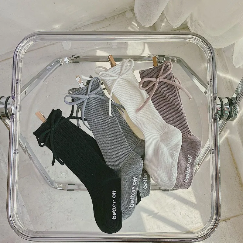 Calcetines largos y antideslizantes para beb&eacute;, medias de algod&oacute;n suave con lazo de princesa, de tubo Kawaii hasta la rodilla, para oto&ntilde;o, 1 par-3