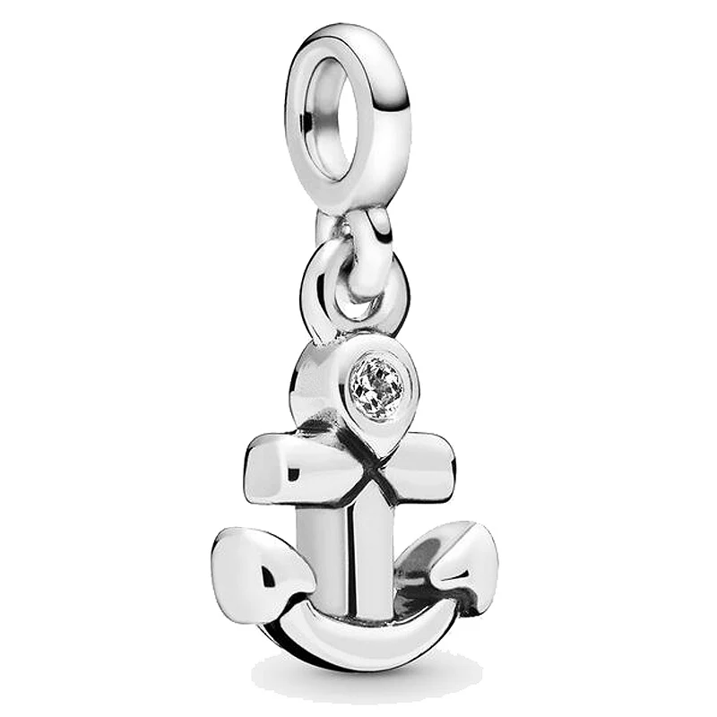 Кулон-Подкова в виде губ из серебра 925 пробы с якорем