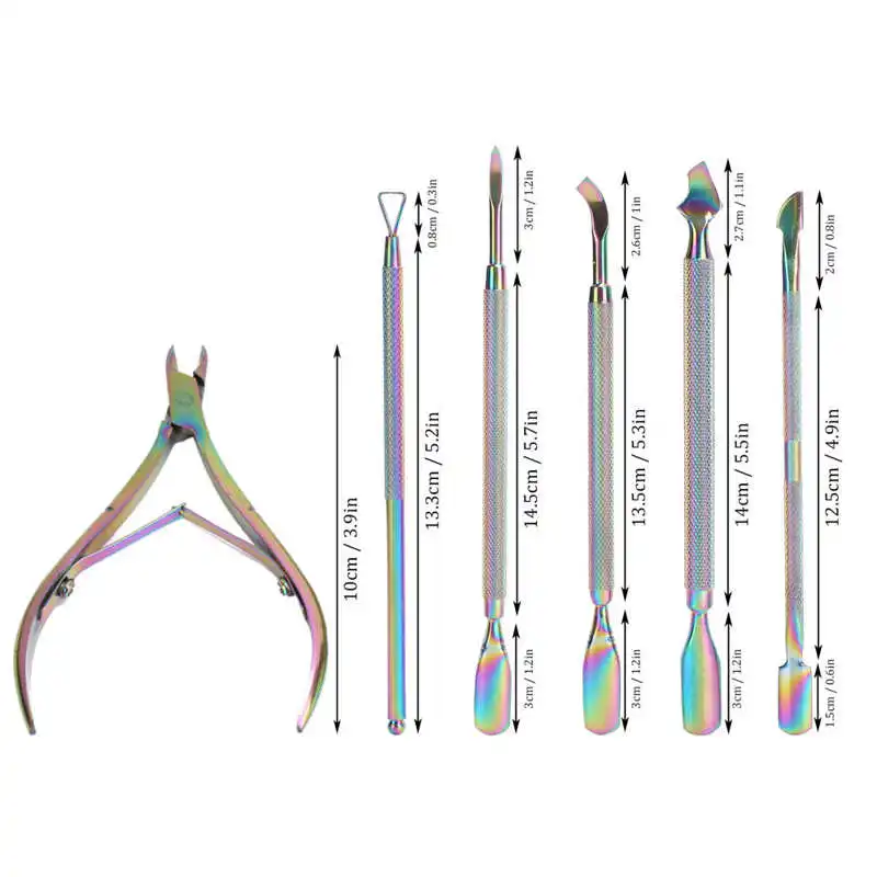 

4/6pcs Nail Art Tweezers Stainless Steel Straight Curved Tweezers Nail Scissors Tools Set c