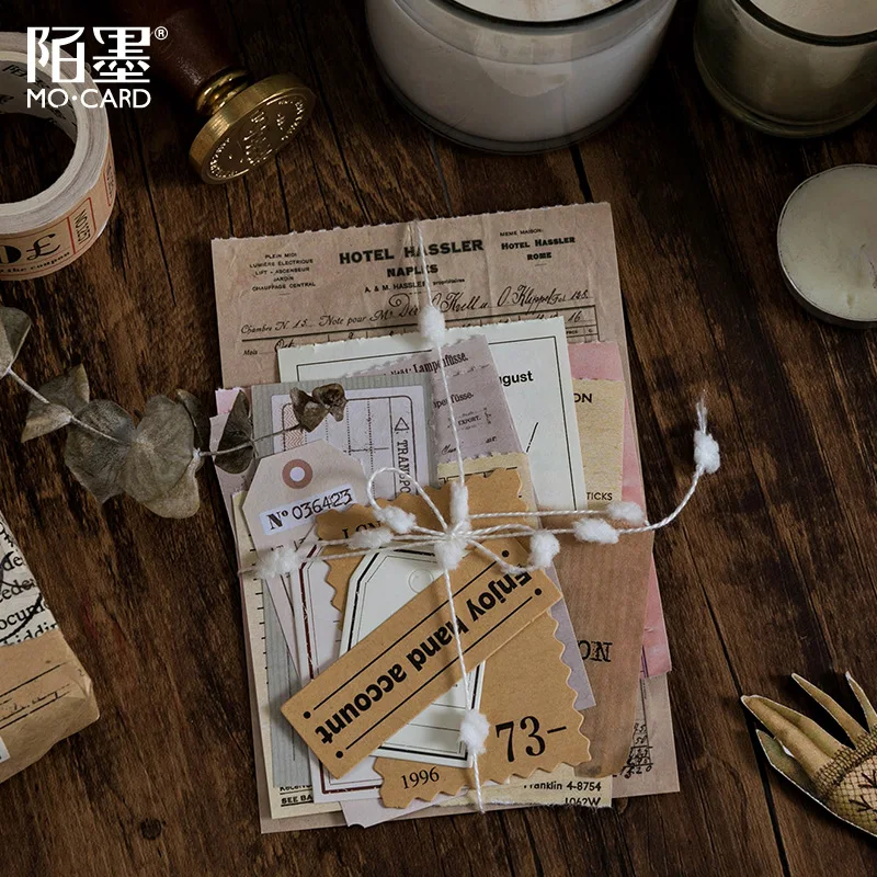 40Pcs/set Vintage Plant/stamp Write-on Stationery Sticker Scrapbooking Seal Kraft Paper DIY Diary Decorative Adhesive Supplies | Канцтовары