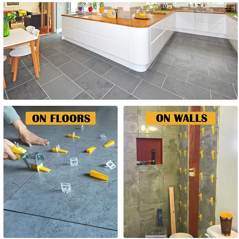 

Tile Leveling System Tightene plier + 100 wedges + 300pcs 3mm Tile Spacers Clips Reusable Wedge for Floor Wall Tile Leveler Tool