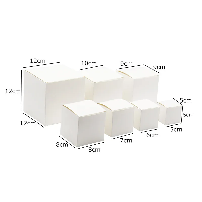 

24Pcs/Lot Kraft Paper Square Candy Boxes Wedding Party Gift Favor White Box Paper Cardboard Storage Carton