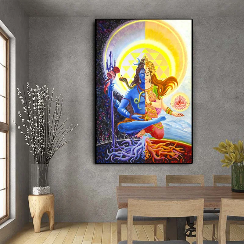 

Lord Shiva Wall Posters And Prints, Hindu Gods Canvas Paintings On The Wall, Unframed Indian God Pictures For Living Room Wall