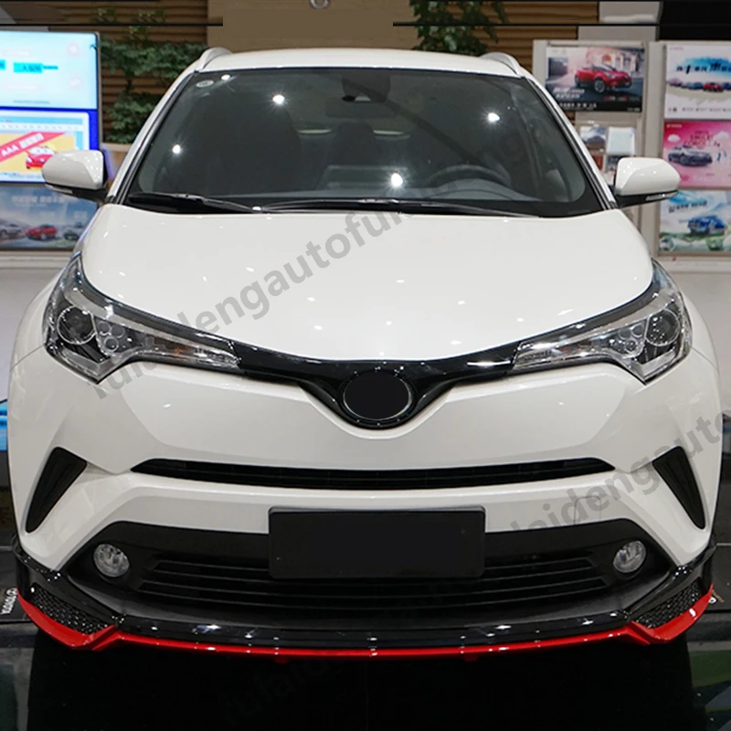 3 шт. для Toyota C-HR CHR- передний бампер для губ объемная рельефная Накладка для отделки автомобиля аксессуары для укладки