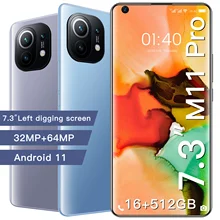 M11 Pro 16+512GB 32MP+64MP 7.3 Inch Digging Screen Face Fingerprint ID Cellphones 10 Core 6800mAh 1440*3220  4G  5G Smart Phone