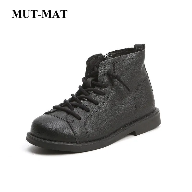 

2020 autumn new Children's Martin boots children's shoes Geniune leather boys' single boots kids winter Soft bottom boots