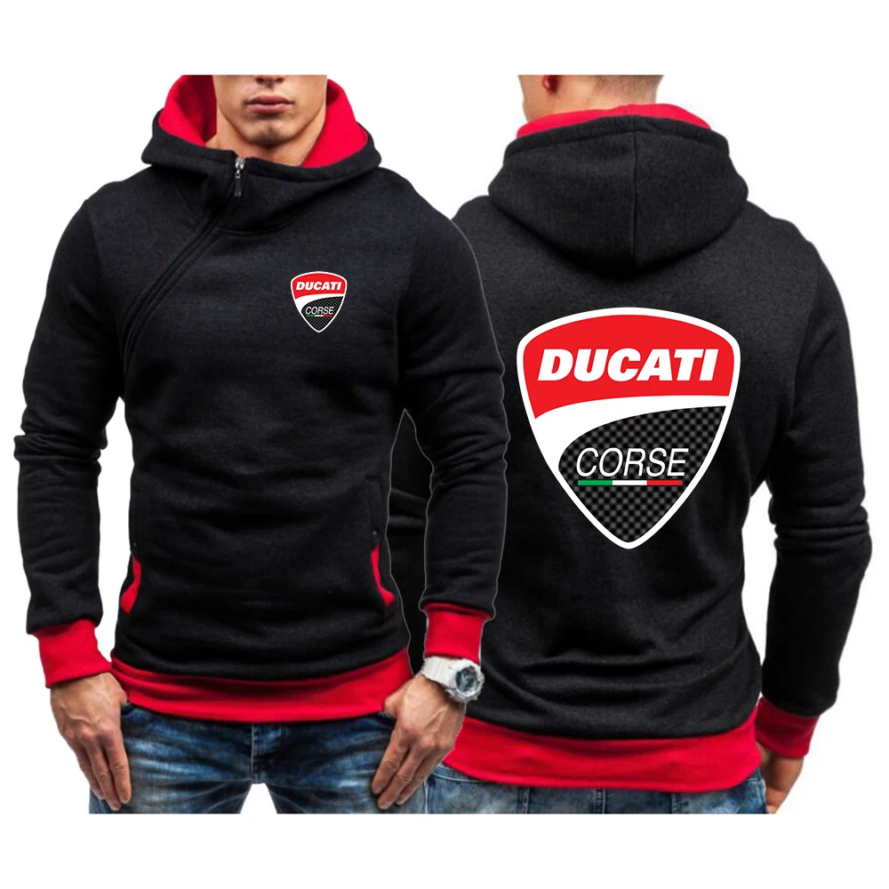 Толстовка Ducati мужская с капюшоном приталенная верхняя одежда куртка на молнии