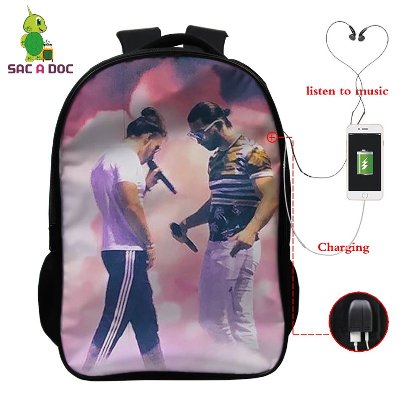 Bookbag 7 16 дюймов рюкзаки PNL печать USB зарядка школьный рюкзак для подростков мальчиков и девочек рюкзак для ноутбука дорожная сумка Sac Dos - Цвет: Bookbag 7