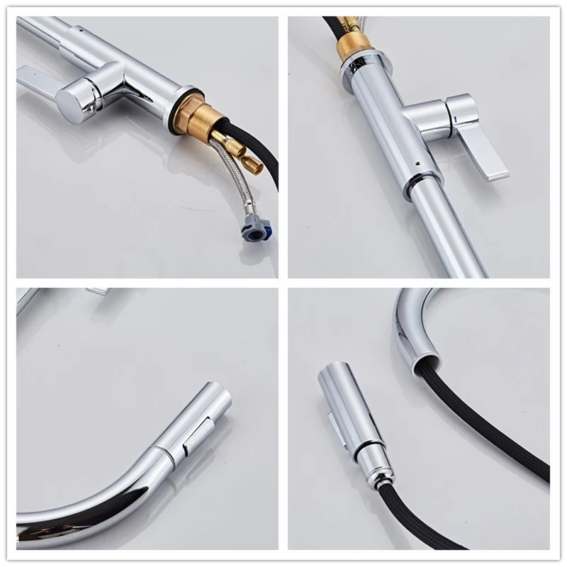 Смесители для кухни серебро один Хан выдвижной кухонный кран одно отверстие