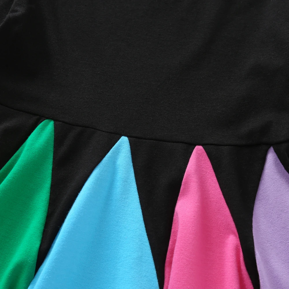 Новое Радужное платье для маленьких девочек Хлопковое детское с длинными