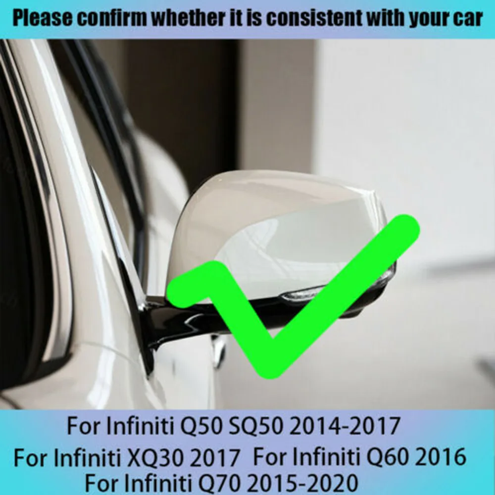 

Для Infiniti Q50 Q60 QX30 Q70 2014-2021 крышка автомобильного бокового зеркала заднего вида глянцевая черная высокое качество типы