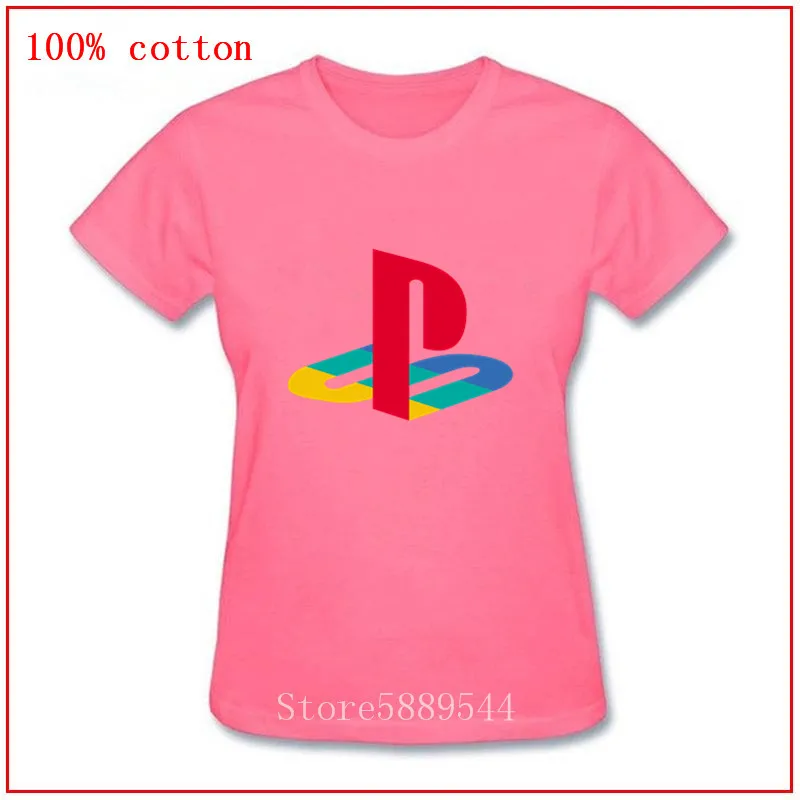2020 самая популярная женская модная футболка с логотипом Playstation цветная из 100%