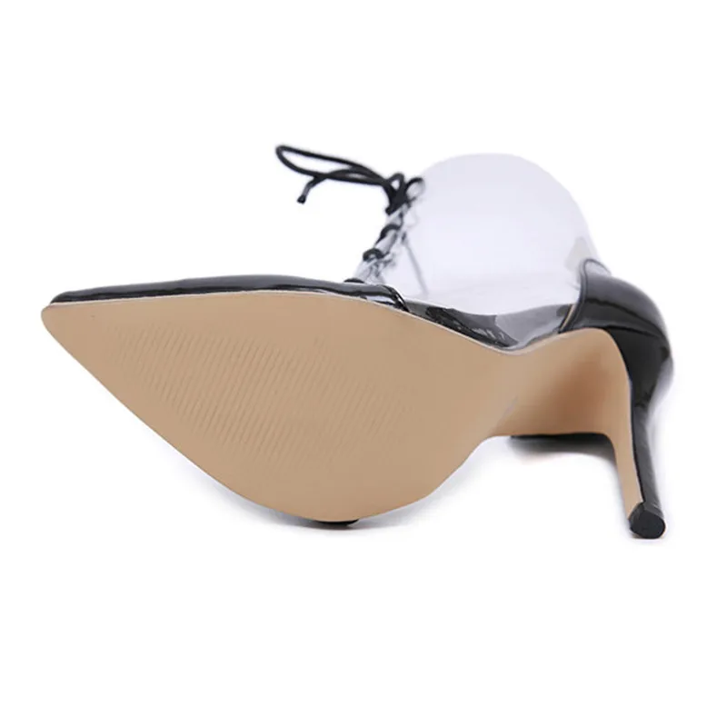 Женские ботильоны со шнуровкой на очень высоком тонком каблуке 12 см вечерние