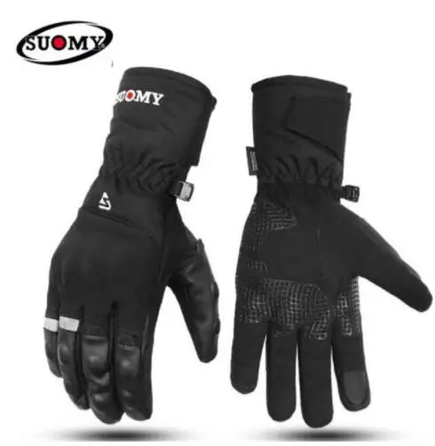 SU07 Black SUOMY Мотоциклетные Перчатки Для мужчин Водонепроницаемый ветрозащитный зимний есть мотоперчатки Сенсорный экран, Gant, Guantes мотоцикл Ездовые перчатки - Цвет: SU07 Black