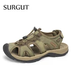 Мужские мягкие пляжные сандалии SURGUT, светло-коричневые босоножки из натуральной кожи, повседневная обувь в рыбацком стиле для лета, 2022