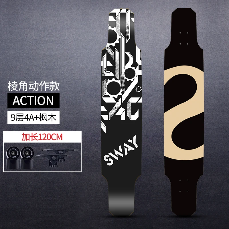 

Maple Adults Skateboard Hardware Professional Longboard Complete Skateboard Deck Old School Skate Completo Outdoor Sports DK50SB