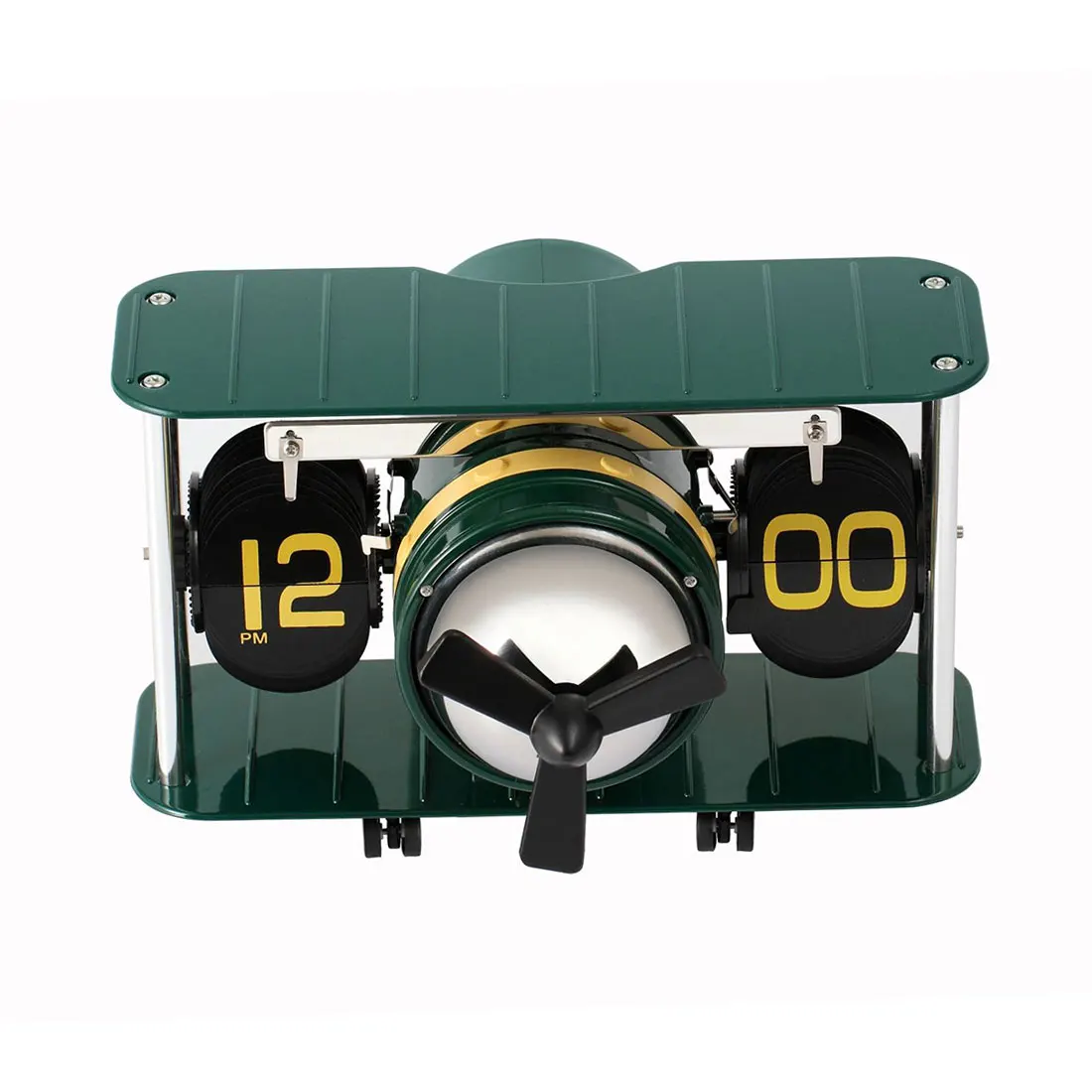 

Retro Wrought Iron Table Clock Creative Airplane Metal Clock For Home Decor Ornaments Home Modern Crafts Gifts - Green Black