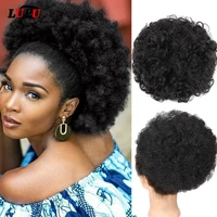 lupu synthetic chignon afro puff short curly hair bun drawstring ponytail hair extension hairpieces for women