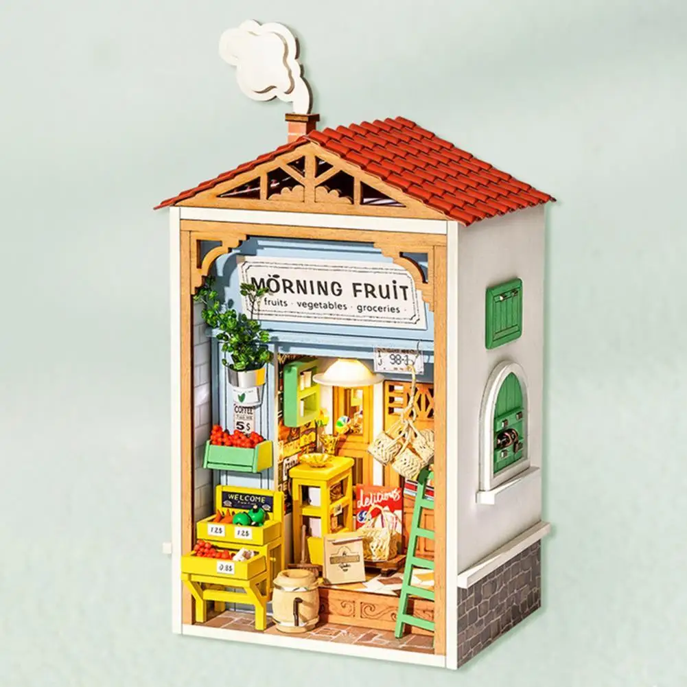 

Full-color Manual Amusing Fruit Shop Mini Town Toy Exercise Spatial Creativity DIY Hut Toy Fun for Household