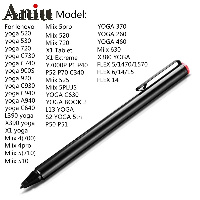 

Стилус Сенсорный 2048 для Lenovo Thinkpad Yoga460/260/520/530/720 s MIIX 900 MIIX 4/5/510/700 Flex 15 Active Pen