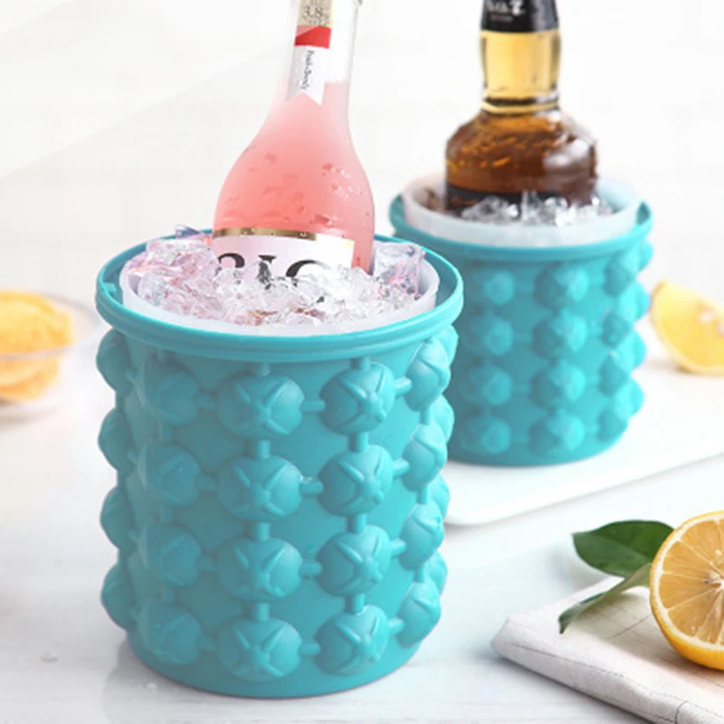 Silicone Ice Bucket Champagne Whisky Beer Ice Cube Maker Portable Bucket Wine Ice Cooler Beer Barware Tools Kitchen Accessorie