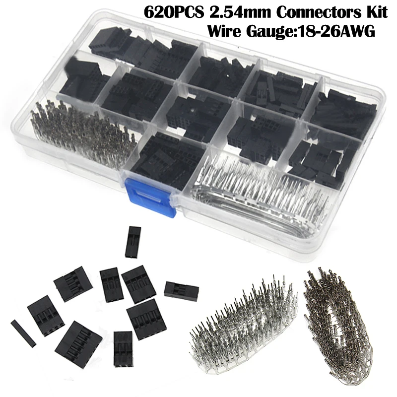 Клеммы Dupont 18-26AWG 620 шт. перемычка для кабеля соединительный корпус комплект