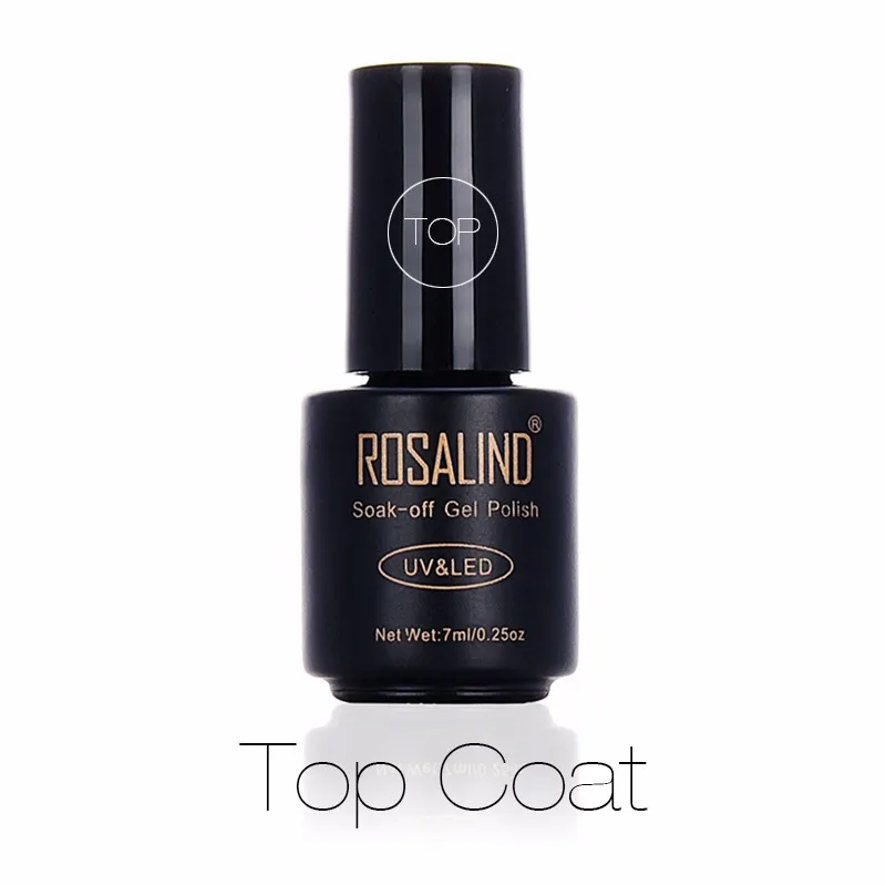 TOP Гель-лак ROSALIND, 7 мл, Радужный цвет, Гель-лак для дизайна ногтей, Полупостоянный УФ светодиодный лак для ногтей, гель для маникюра - Цвет: TOP