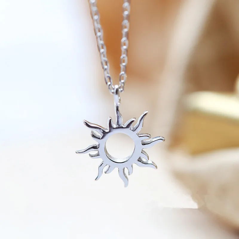 

Silver Plated Ethnic Sun totem Pendent Necklace For Charm Women Birthday Party fashion Jewelry Trendy Gift