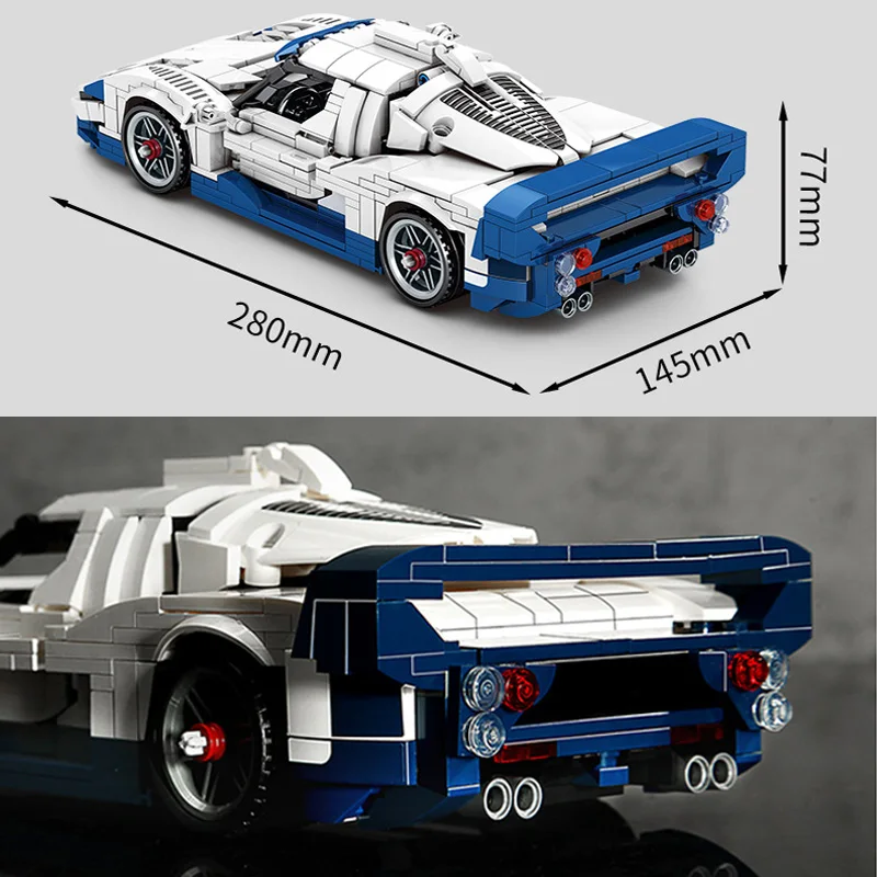 

862 pcs Pull Back Sports Car Bricks City Technical Supercar Vehicle Model Compatible with DIY Building Blocks Toy Gifts for Boys