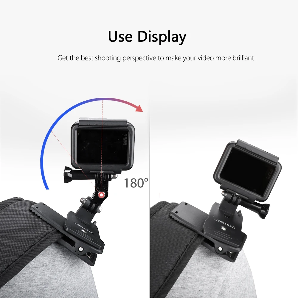 Vamson для GoPro Hero 7 6 5 4 Аксессуары Рюкзак зажим Крепление Yi 4K SJCAM eken DJI OSMO Action VP512|Чехлы