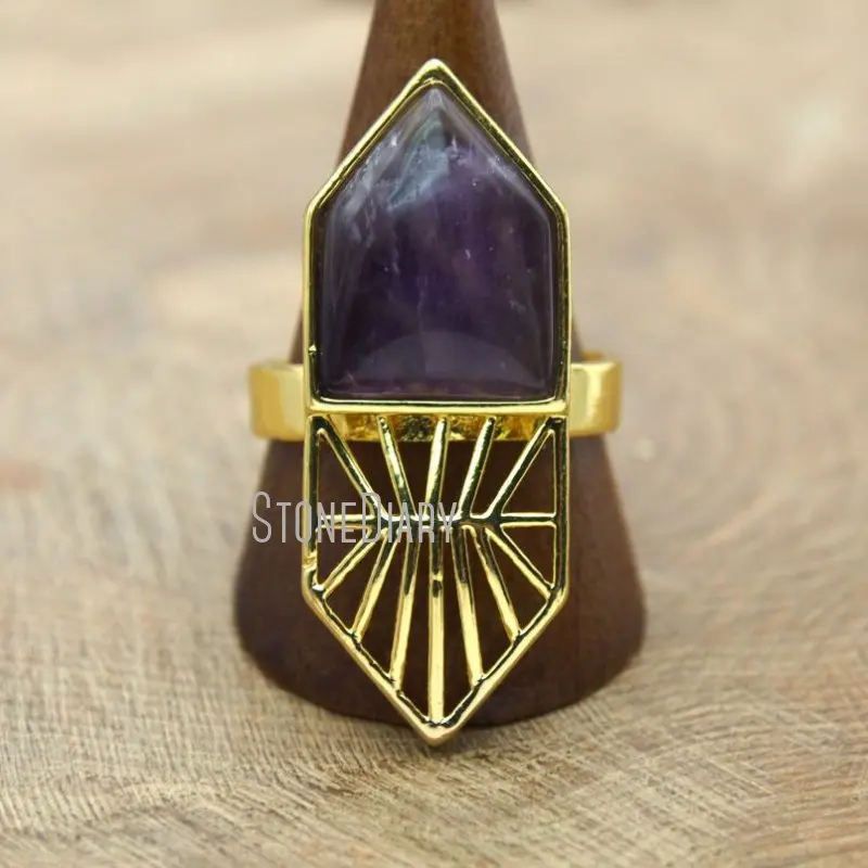 Модное кольцо из меди RM10112 10 шт. регулируемое в виде пятиугольника зуба собаки