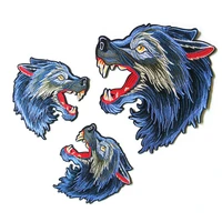 wolf animal punk embroidery patch iron on fabric stickers diy decorations applique patches badge for clothing jeans stripe