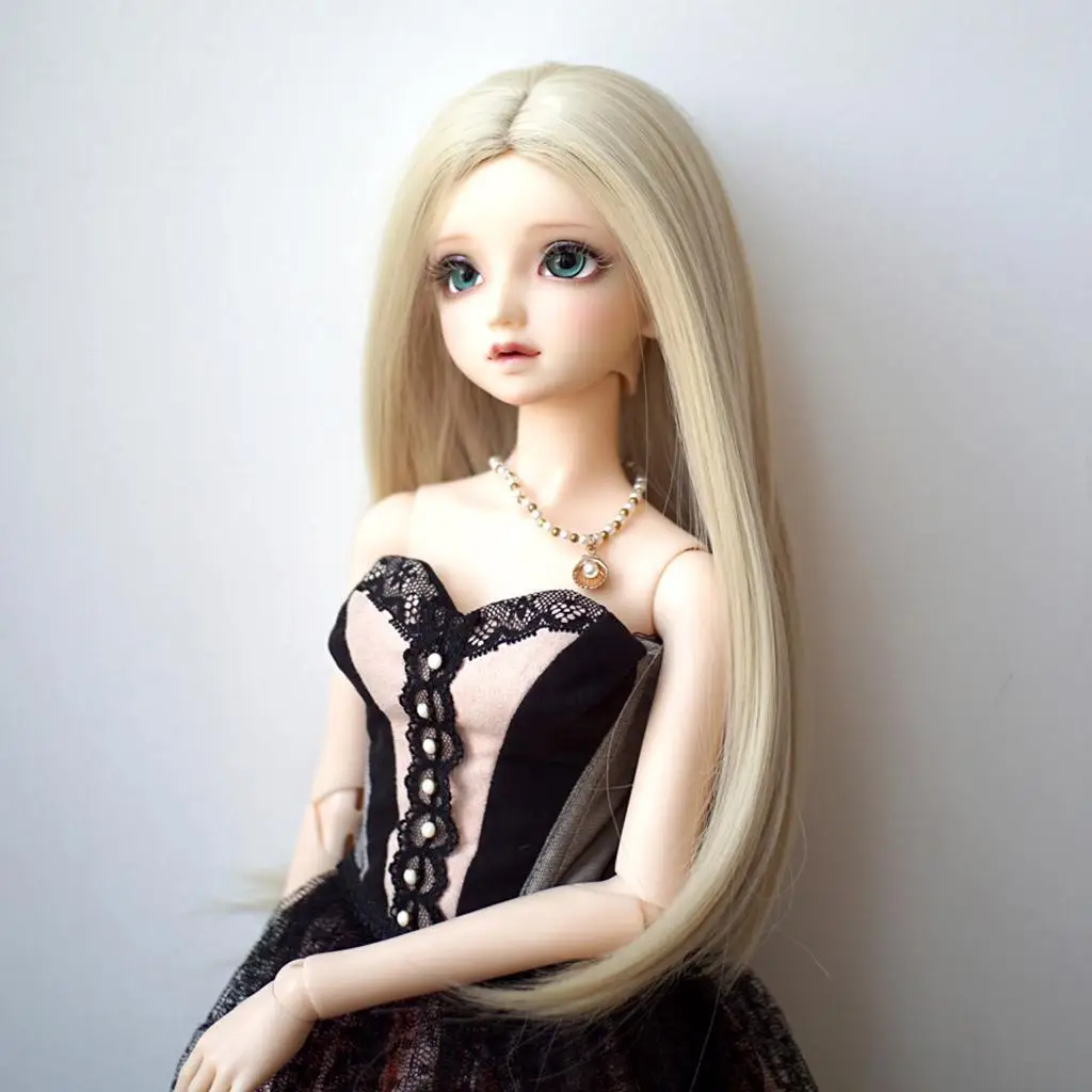 

1/3 BJD куклы длинный прямой парик Flaxen волосы для Dollfie DOD DZ SD DIY принадлежности для изготовления