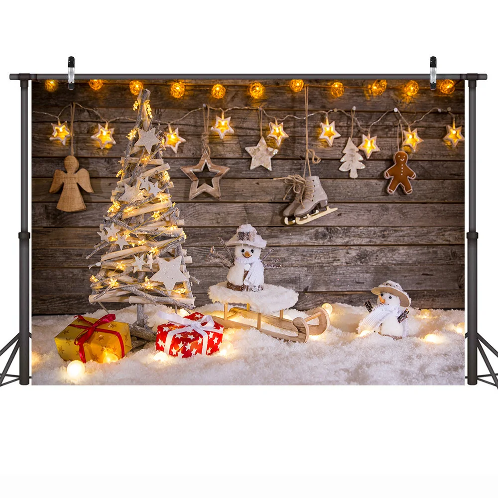 Фотофон Зима Снеговик фотосессия Рождественская елка подарок мальчик игрушка