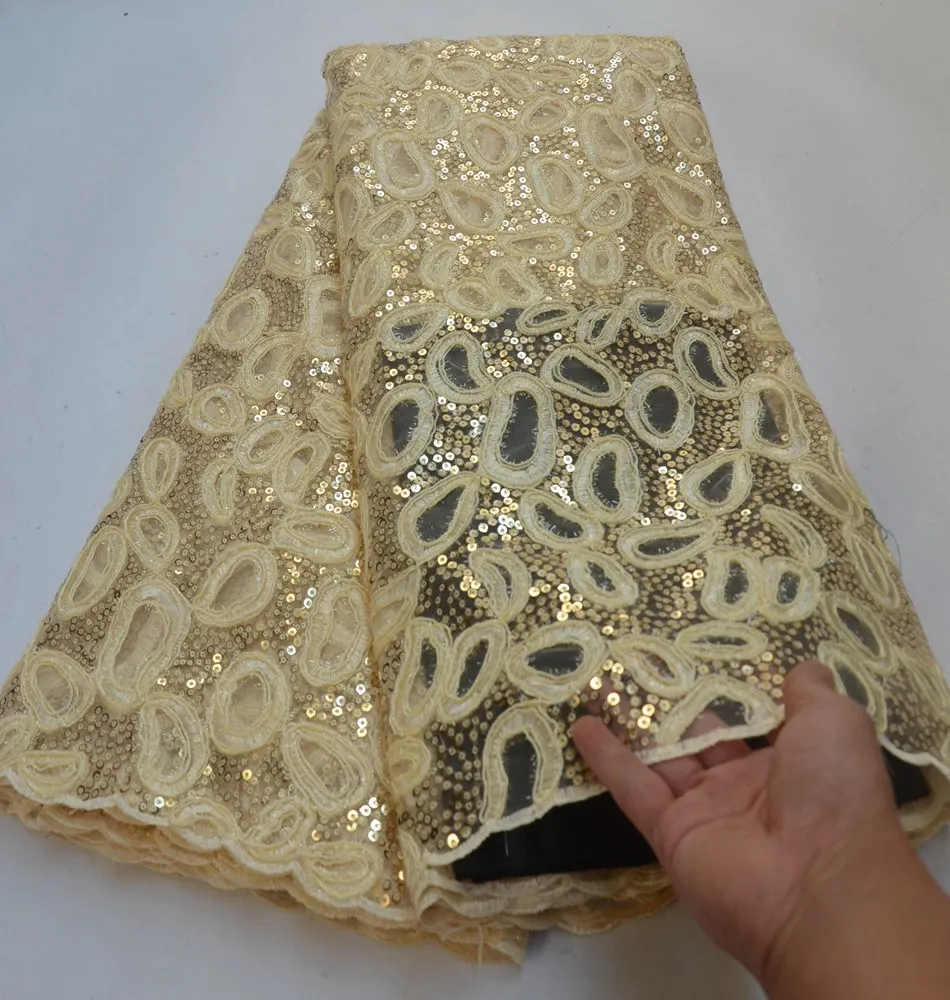 Французская кружевная ткань с блестками 2019 Новая мода африканская чистая