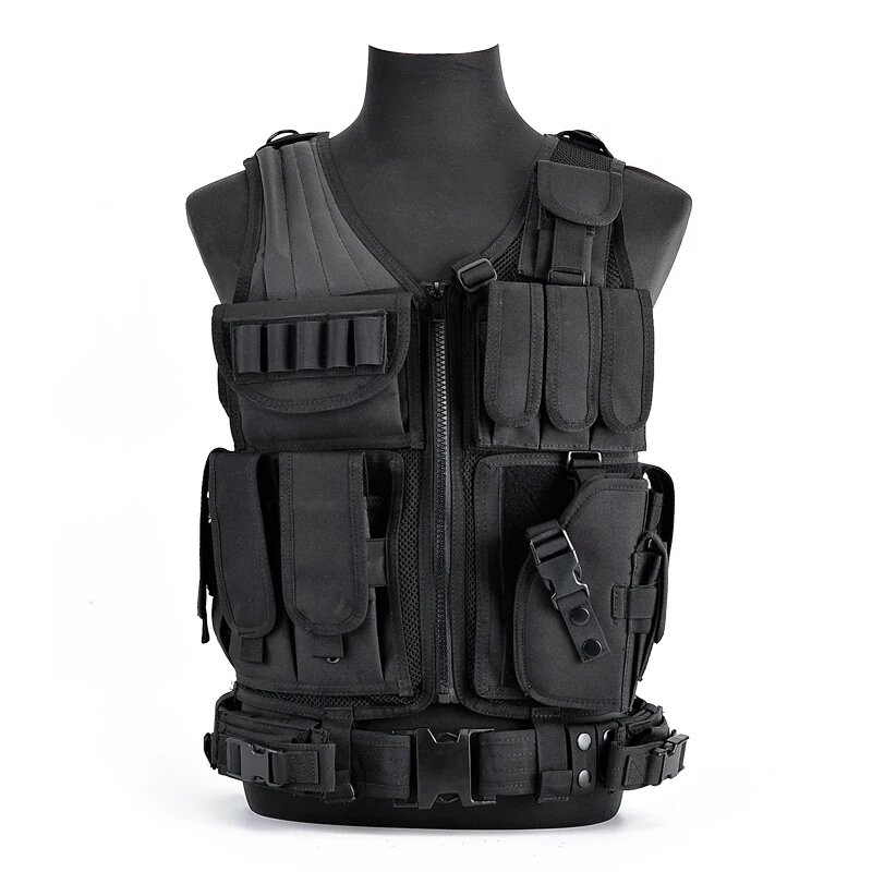 Tactical Vest Military Combat Armor Vests Mens Hunting Army Adjustable Outdoor CS Training Airsoft | Спорт и развлечения
