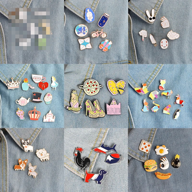 Мультяшный набор Pin Alice строительные блоки животные нежелательная еда Женская
