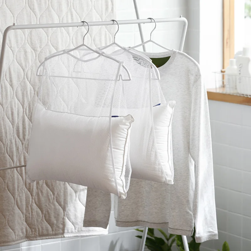 

Pillow Drying Rack& Mesh Storage Holder& White Breathable Folding Hanging Net&