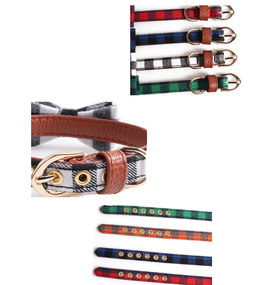 Английский клетчатый ошейник для собак кошек банданы мягкая ткань из
