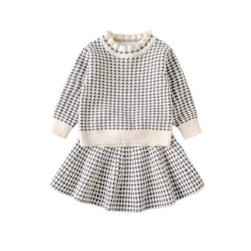 2019 детская одежда высокого качества осенний комплект для девочек свитер с